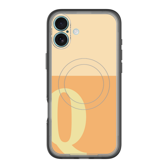 スリムプロテクションプレミアムケース with MagSafe［ オリジナル - initial two tone - Q orange ］