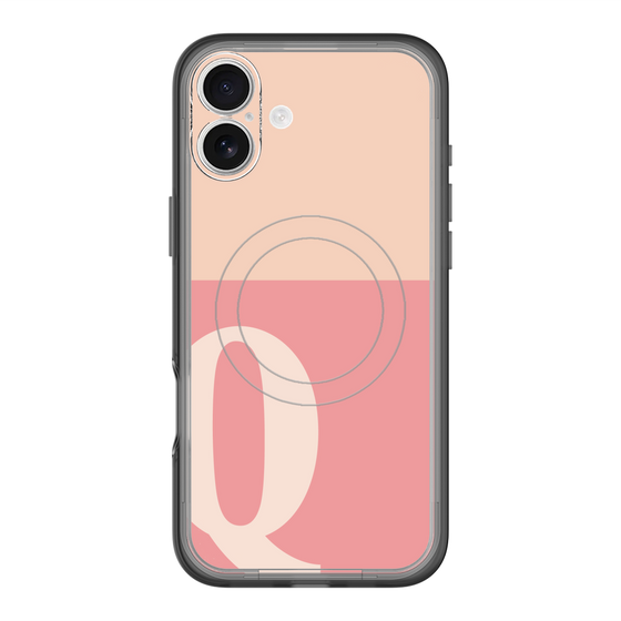 スリムプロテクションプレミアムケース with MagSafe［ オリジナル - initial two tone - Q pink ］