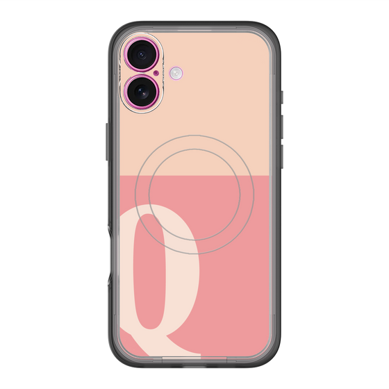 スリムプロテクションプレミアムケース with MagSafe［ オリジナル - initial two tone - Q pink ］
