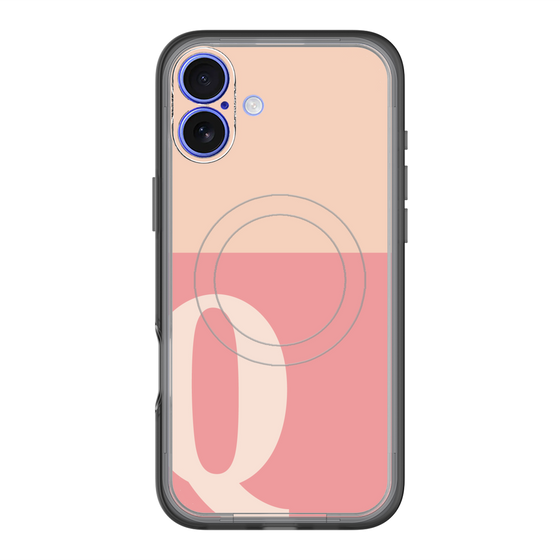 スリムプロテクションプレミアムケース with MagSafe［ オリジナル - initial two tone - Q pink ］