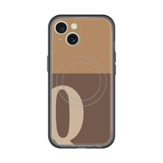 スリムプロテクションプレミアムケース with MagSafe［ オリジナル - initial two tone - Q brown ］