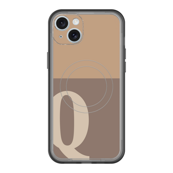 スリムプロテクションプレミアムケース with MagSafe［ オリジナル - initial two tone - Q brown ］