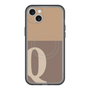 スリムプロテクションプレミアムケース with MagSafe［ オリジナル - initial two tone - Q brown ］