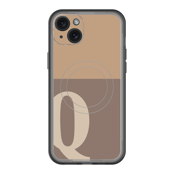 スリムプロテクションプレミアムケース with MagSafe［ オリジナル - initial two tone - Q brown ］