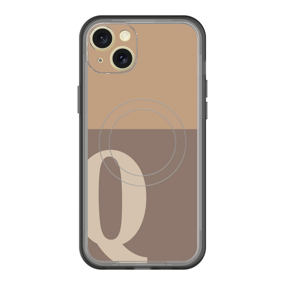スリムプロテクションプレミアムケース with MagSafe［ オリジナル - initial two tone - Q brown ］