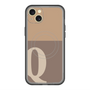 スリムプロテクションプレミアムケース with MagSafe［ オリジナル - initial two tone - Q brown ］