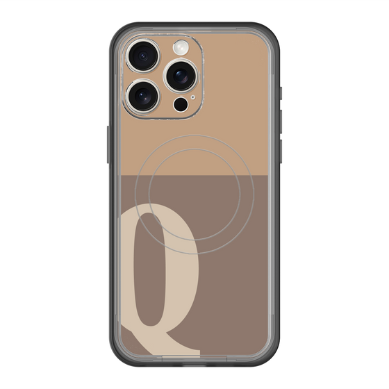 スリムプロテクションプレミアムケース with MagSafe［ オリジナル - initial two tone - Q brown ］