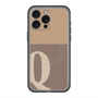 スリムプロテクションプレミアムケース with MagSafe［ オリジナル - initial two tone - Q brown ］