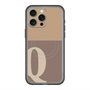 スリムプロテクションプレミアムケース with MagSafe［ オリジナル - initial two tone - Q brown ］