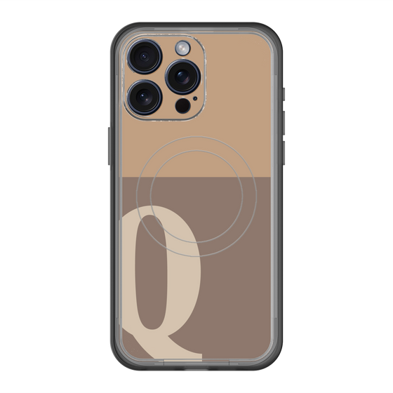 スリムプロテクションプレミアムケース with MagSafe［ オリジナル - initial two tone - Q brown ］