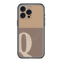 スリムプロテクションプレミアムケース with MagSafe［ オリジナル - initial two tone - Q brown ］