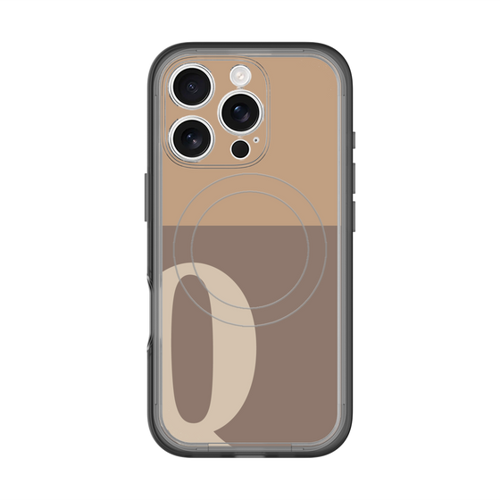 スリムプロテクションプレミアムケース with MagSafe［ オリジナル - initial two tone - Q brown ］
