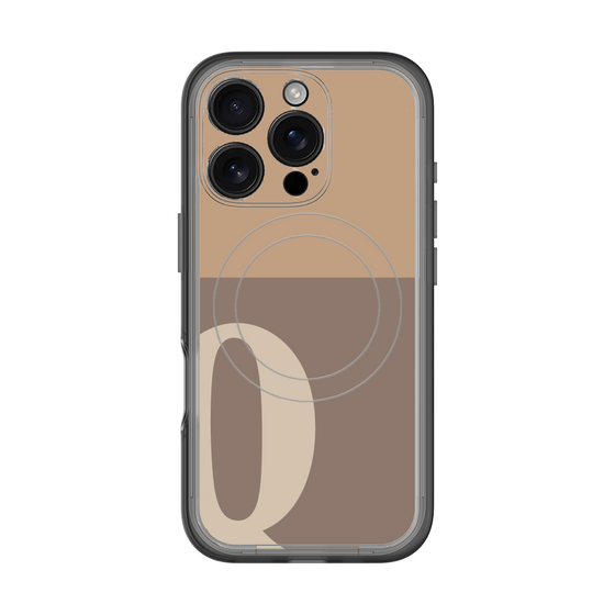 スリムプロテクションプレミアムケース with MagSafe［ オリジナル - initial two tone - Q brown ］
