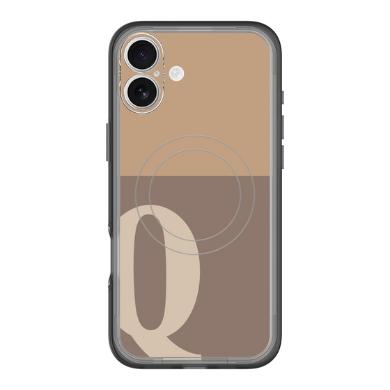 スリムプロテクションプレミアムケース with MagSafe［ オリジナル - initial two tone - Q brown ］