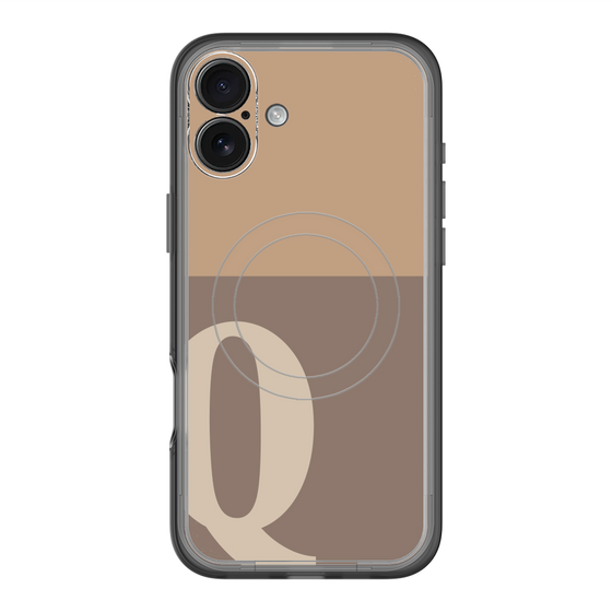 スリムプロテクションプレミアムケース with MagSafe［ オリジナル - initial two tone - Q brown ］