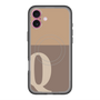 スリムプロテクションプレミアムケース with MagSafe［ オリジナル - initial two tone - Q brown ］