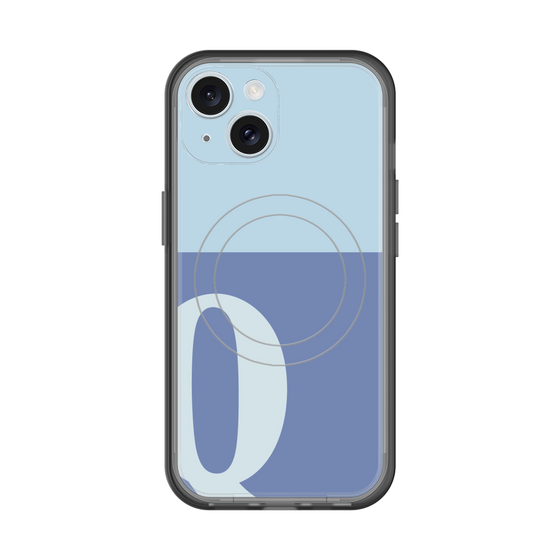 スリムプロテクションプレミアムケース with MagSafe［ オリジナル - initial two tone - Q blue ］