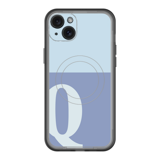 スリムプロテクションプレミアムケース with MagSafe［ オリジナル - initial two tone - Q blue ］