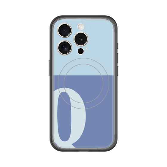 スリムプロテクションプレミアムケース with MagSafe［ オリジナル - initial two tone - Q blue ］