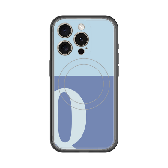 スリムプロテクションプレミアムケース with MagSafe［ オリジナル - initial two tone - Q blue ］