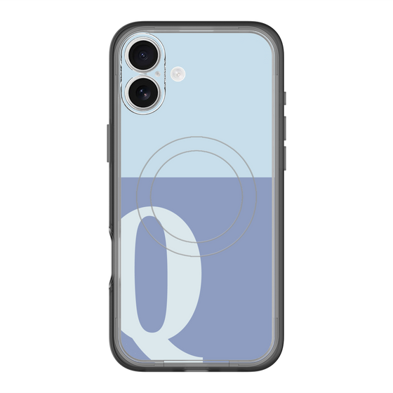 スリムプロテクションプレミアムケース with MagSafe［ オリジナル - initial two tone - Q blue ］