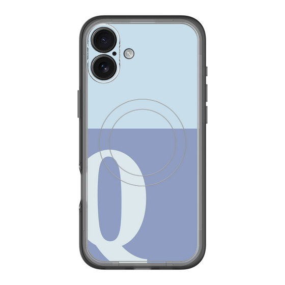 スリムプロテクションプレミアムケース with MagSafe［ オリジナル - initial two tone - Q blue ］