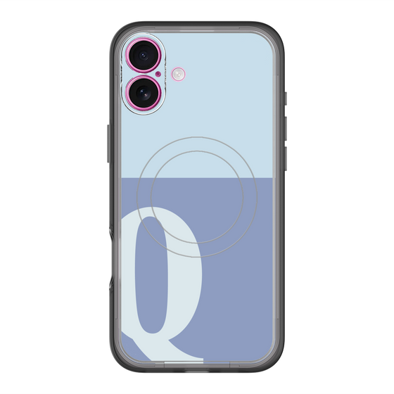 スリムプロテクションプレミアムケース with MagSafe［ オリジナル - initial two tone - Q blue ］