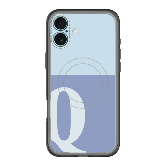 スリムプロテクションプレミアムケース with MagSafe［ オリジナル - initial two tone - Q blue ］