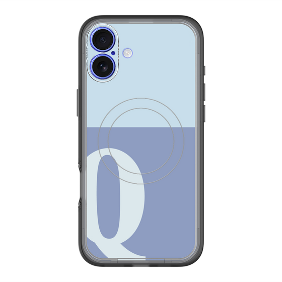 スリムプロテクションプレミアムケース with MagSafe［ オリジナル - initial two tone - Q blue ］