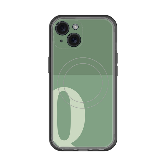 スリムプロテクションプレミアムケース with MagSafe［ オリジナル - initial two tone - Q green ］