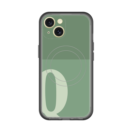 スリムプロテクションプレミアムケース with MagSafe［ オリジナル - initial two tone - Q green ］