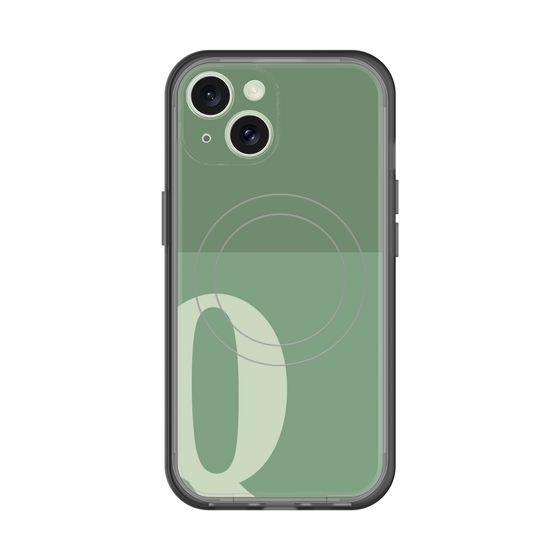 スリムプロテクションプレミアムケース with MagSafe［ オリジナル - initial two tone - Q green ］