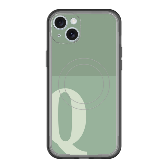 スリムプロテクションプレミアムケース with MagSafe［ オリジナル - initial two tone - Q green ］