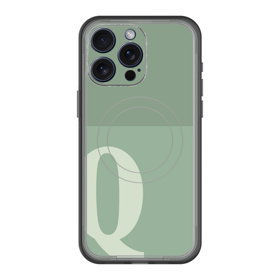 スリムプロテクションプレミアムケース with MagSafe［ オリジナル - initial two tone - Q green ］