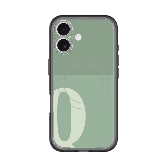 スリムプロテクションプレミアムケース with MagSafe［ オリジナル - initial two tone - Q green ］