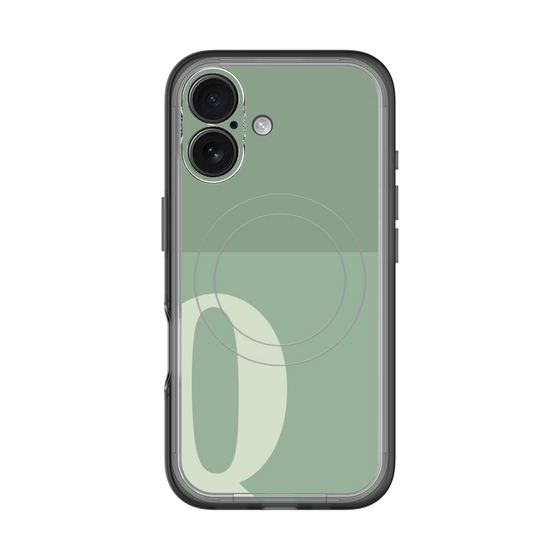 スリムプロテクションプレミアムケース with MagSafe［ オリジナル - initial two tone - Q green ］