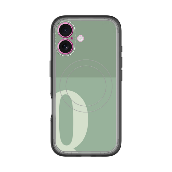 スリムプロテクションプレミアムケース with MagSafe［ オリジナル - initial two tone - Q green ］