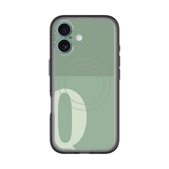 スリムプロテクションプレミアムケース with MagSafe［ オリジナル - initial two tone - Q green ］