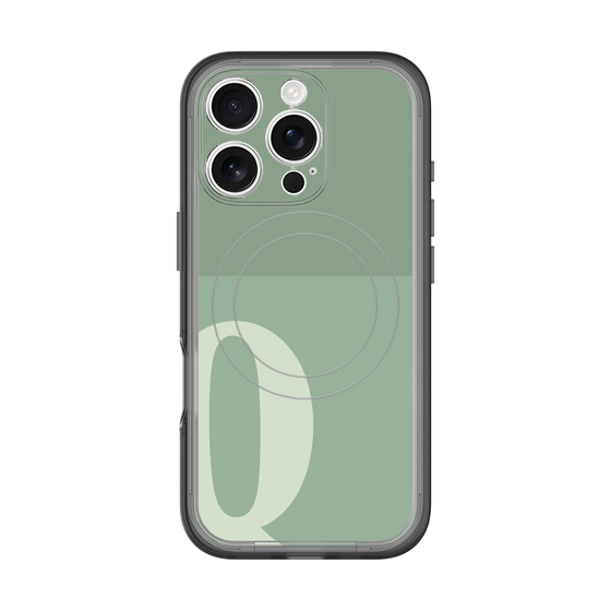 スリムプロテクションプレミアムケース with MagSafe［ オリジナル - initial two tone - Q green ］