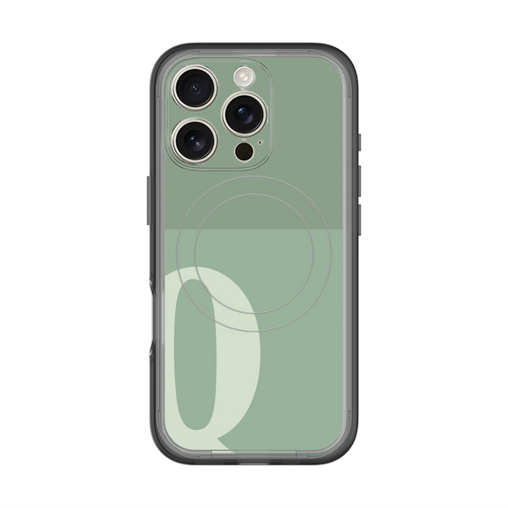 スリムプロテクションプレミアムケース with MagSafe［ オリジナル - initial two tone - Q green ］