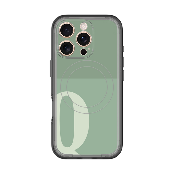 スリムプロテクションプレミアムケース with MagSafe［ オリジナル - initial two tone - Q green ］