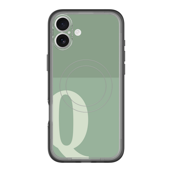 スリムプロテクションプレミアムケース with MagSafe［ オリジナル - initial two tone - Q green ］