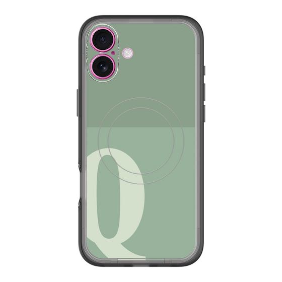 スリムプロテクションプレミアムケース with MagSafe［ オリジナル - initial two tone - Q green ］