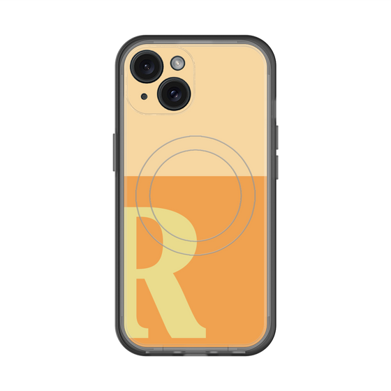 スリムプロテクションプレミアムケース with MagSafe［ オリジナル - initial two tone - R orange ］