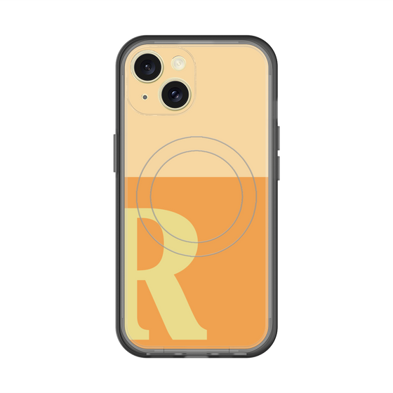スリムプロテクションプレミアムケース with MagSafe［ オリジナル - initial two tone - R orange ］