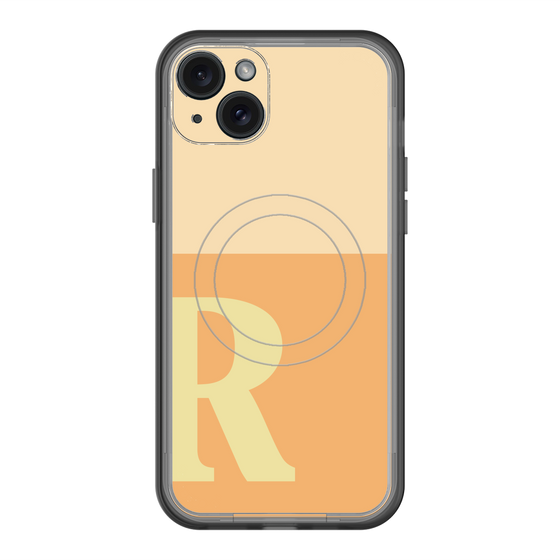 スリムプロテクションプレミアムケース with MagSafe［ オリジナル - initial two tone - R orange ］
