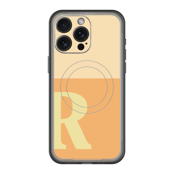 スリムプロテクションプレミアムケース with MagSafe［ オリジナル - initial two tone - R orange ］
