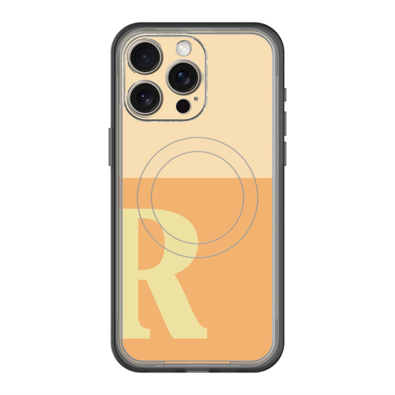 スリムプロテクションプレミアムケース with MagSafe［ オリジナル - initial two tone - R orange ］