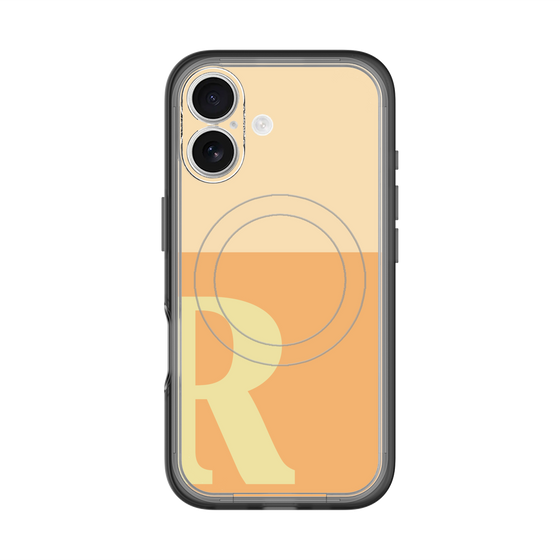 スリムプロテクションプレミアムケース with MagSafe［ オリジナル - initial two tone - R orange ］