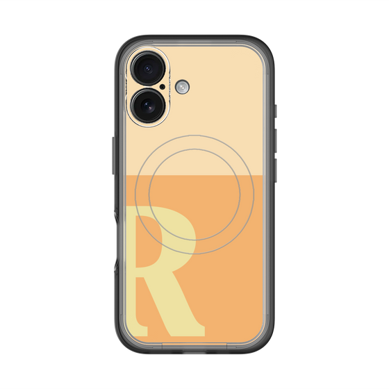 スリムプロテクションプレミアムケース with MagSafe［ オリジナル - initial two tone - R orange ］